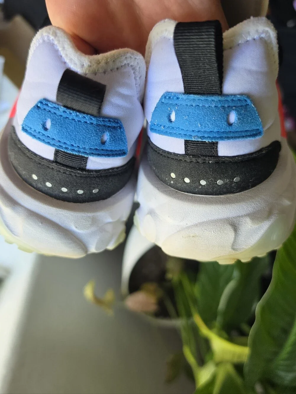 Nike Big Kids White Sneakers with Pink and Blue Details
